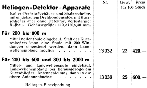 Detektor-Empfänger 13032; Heliogen, Hermann (ID = 1609489) Cristallo