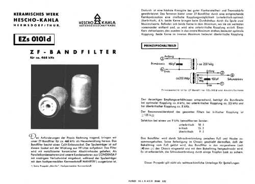 ZF-Bandfilter EZs0101; Hescho - Keramische (ID = 1426238) mod-past25