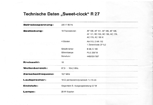 Sweet-Clock R27; Imperial Rundfunk (ID = 1118042) Radio