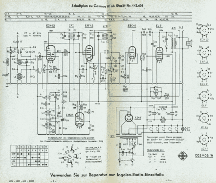 Cosmos W ab Gerät Nr142.601; Ingelen, (ID = 1917307) Radio
