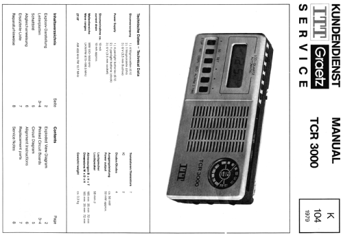 TCR 3000; ITT-Graetz (ID = 93895) Radio