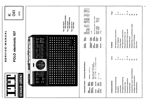 Polo Electronic 107 52130267; ITT Schaub-Lorenz (ID = 1861077) Radio