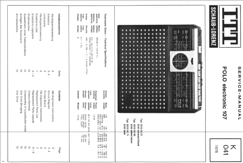 Polo Electronic 107 52130271; ITT Schaub-Lorenz (ID = 100121) Radio