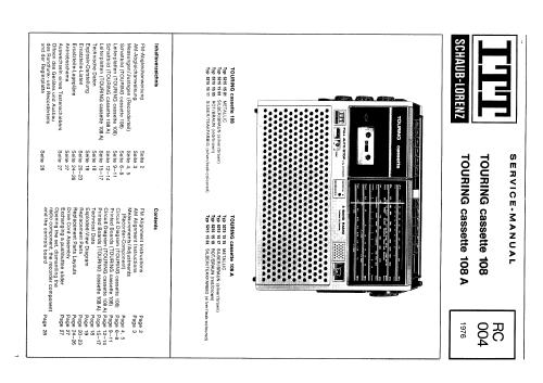 Touring Cassette 108 52151501; ITT Schaub-Lorenz (ID = 88784) Radio