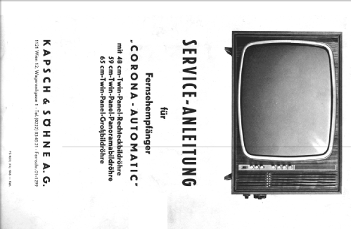 Corona Automatic ; Kapsch & Söhne KS, (ID = 2009887) Television