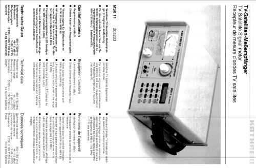 TV-Satelliten Meßempfänger MSK11, BN 208203; Kathrein; Rosenheim (ID = 1730186) Equipment