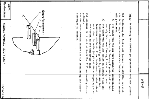 Radiotest MS-5; Klein & Hummel; (ID = 147736) Equipment