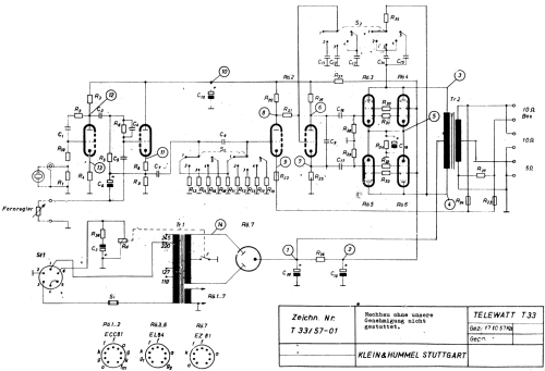 Telewatt T33; Klein & Hummel; (ID = 1397129) Ampl/Mixer