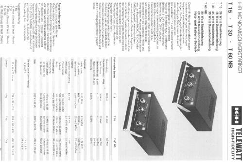 HiFi Mono-Mischverstärker Telewatt T30; Klein & Hummel; (ID = 2355737) Ampl/Mixer