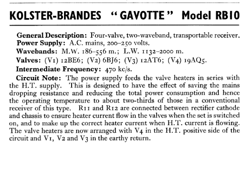 Gavotte RB10; Kolster Brandes Ltd. (ID = 594400) Radio