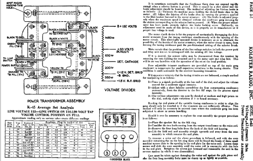 K-45 ; Kolster; USA (ID = 750556) Radio