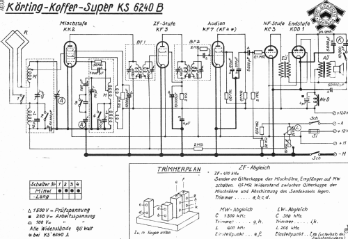 Koffersuper KS6240B; Körting-Radio; (ID = 1026795) Radio