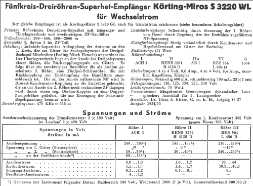 Miros S3220WL; Körting-Radio; (ID = 14318) Radio