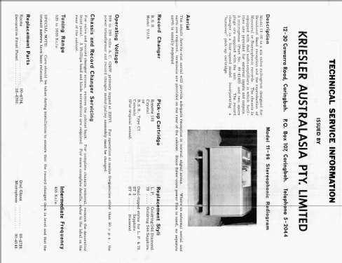 Multi-Sonic Stereo 6 11-96 Ch= 89-18; Kriesler Radio (ID = 1782740) Radio