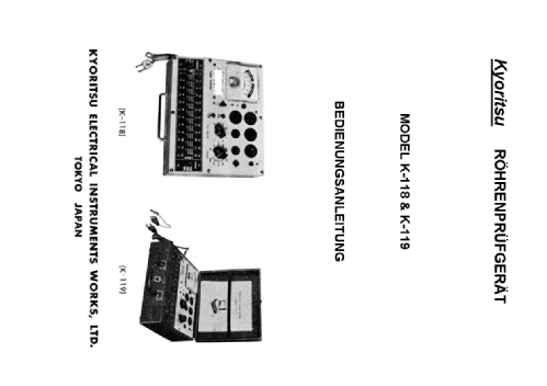 Tube Tester K-119; Kyoritsu Electrical (ID = 2622405) Equipment