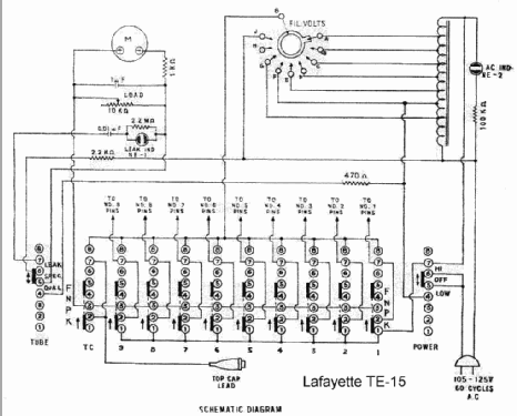 Tube Tester TE-15; Lafayette Radio & TV (ID = 377480) Equipment
