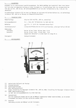 Laser Power Meter LPM-8000-01; Leader Electronics (ID = 2750188) Equipment