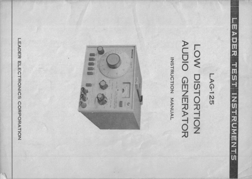 Low Distortion Audio Generator LAG-125; Leader Electronics (ID = 2464147) Equipment