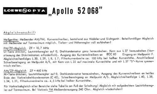 Apollo 52 068; Loewe-Opta; (ID = 226307) Radio