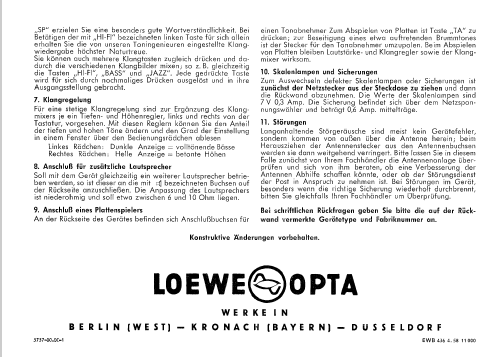 Magnet 3737W; Loewe-Opta; (ID = 774386) Radio