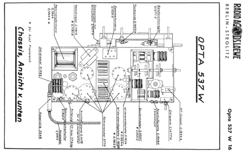 Opta 'Schlittschuh' 537W; Loewe-Opta; (ID = 2338068) Radio