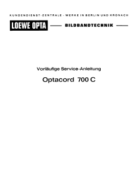 Optacord 700 Color 52520; Loewe-Opta; (ID = 2764092) R-Player