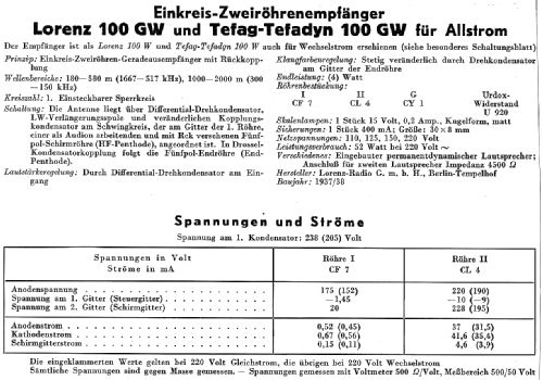 100GW; Lorenz; Berlin, (ID = 14626) Radio