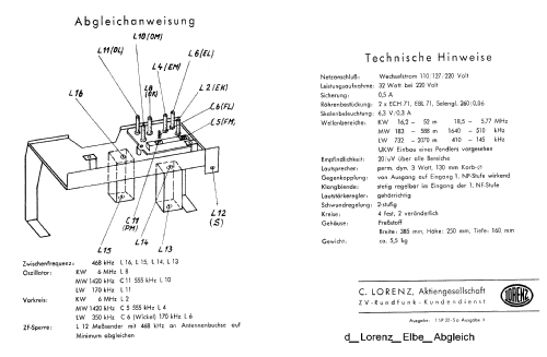 Elbe W ; Lorenz; Berlin, (ID = 538776) Radio