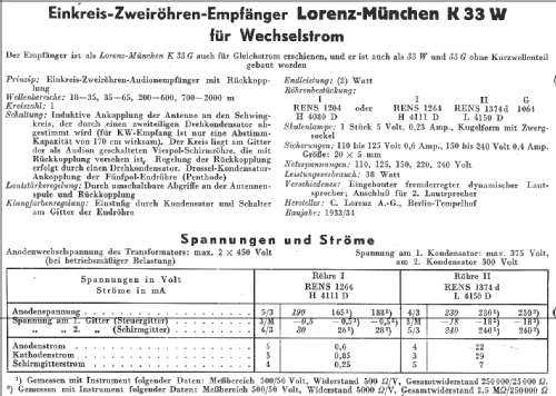 München K33W Sp; Lorenz; Berlin, (ID = 14678) Radio