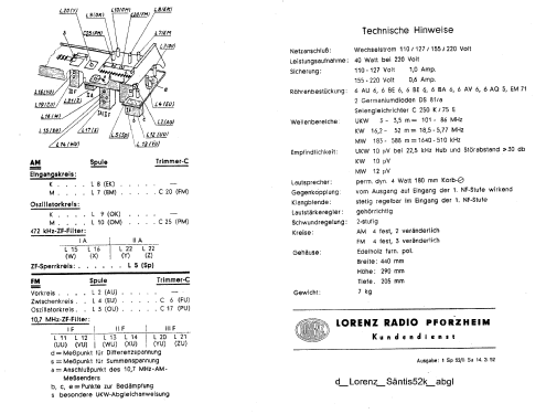 Säntis 52K 3157W; Lorenz; Berlin, (ID = 536756) Radio