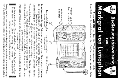 Markgraf W WD210; Lumophon, Bruckner & (ID = 988094) Radio