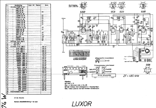 Populär-Supern 74W; Luxor Radio AB; (ID = 18534) Radio