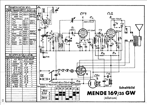 M169/35 GW ; Mende - Radio H. (ID = 170096) Radio