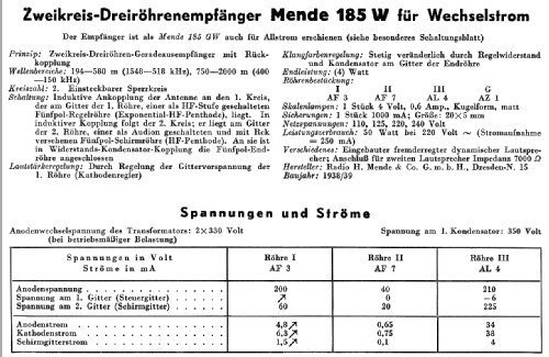 M185-W ; Mende - Radio H. (ID = 28061) Radio