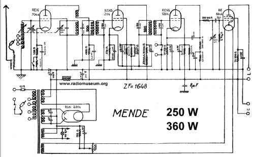 Einbereichs-Super 250W; Mende - Radio H. (ID = 23708) Radio