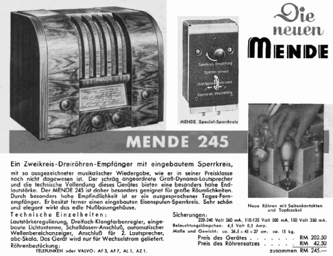 M245 - 245W; Mende - Radio H. (ID = 1476601) Radio