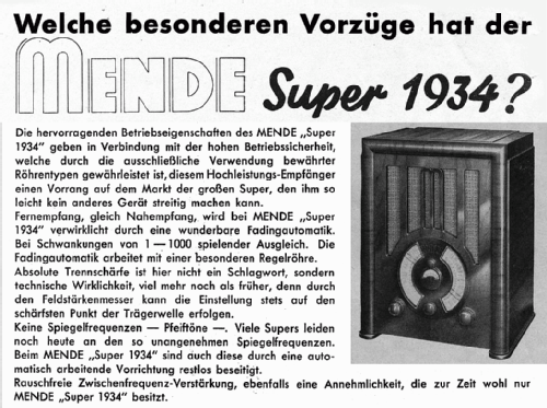 Super S-1934W; Mende - Radio H. (ID = 1476619) Radio