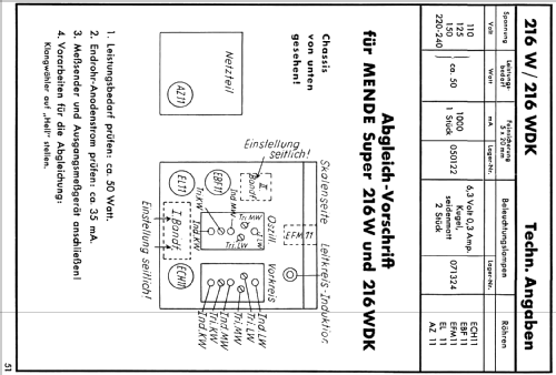 Super MS216-W ; Mende - Radio H. (ID = 204821) Radio