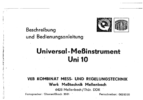 Universal-Messinstrument UNI 10; Messtechnik (ID = 1874453) Equipment