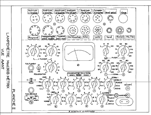 Lampemètre Universel Tube tester 310-B; Metrix, Compagnie (ID = 193828) Equipment