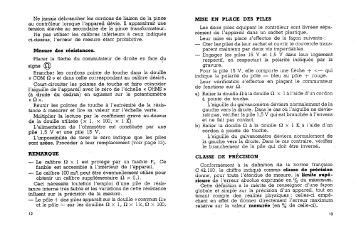 Multimètre 462 C; Metrix, Compagnie (ID = 1682350) Equipment