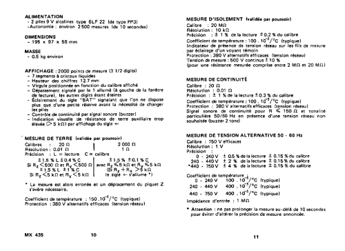 Multimètre MX435; Metrix, Compagnie (ID = 954511) Equipment