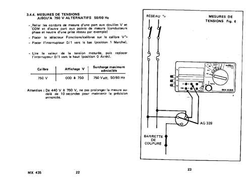 Multimètre MX435; Metrix, Compagnie (ID = 954813) Equipment