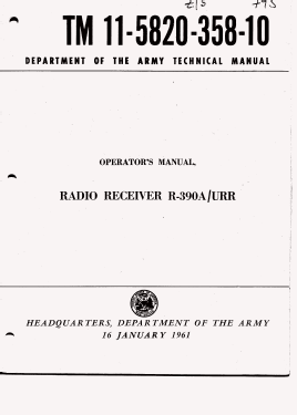 R-390A/URR; MILITARY U.S. (ID = 2933977) Mil Re