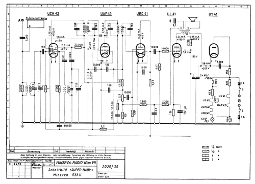 Super-Baby 533U; Minerva-Radio (ID = 1307359) Radio