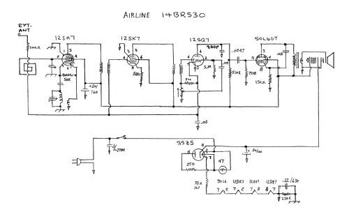 Airline 14BR-530A Order= P462 C 530 ; Montgomery Ward & Co (ID = 1798169) Radio