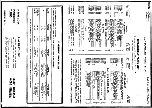 Airline 14BR-530A Order= P462 C 530 ; Montgomery Ward & Co (ID = 366831) Radio