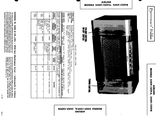 Airline 54KP-1209A Order= 62 C 1409 Y ; Montgomery Ward & Co (ID = 508518) Radio