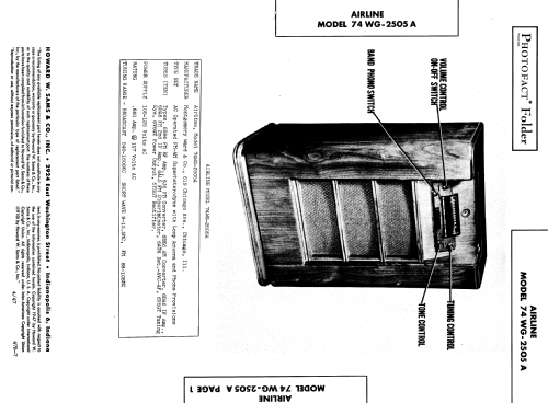 Airline 74WG-2505A Order= 62 C 2505 R ; Montgomery Ward & Co (ID = 830742) Radio