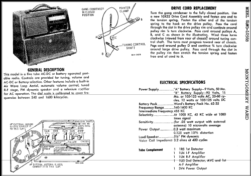 Airline 84WG-1056B Order= 62 A 1156Y ; Montgomery Ward & Co (ID = 346335) Radio